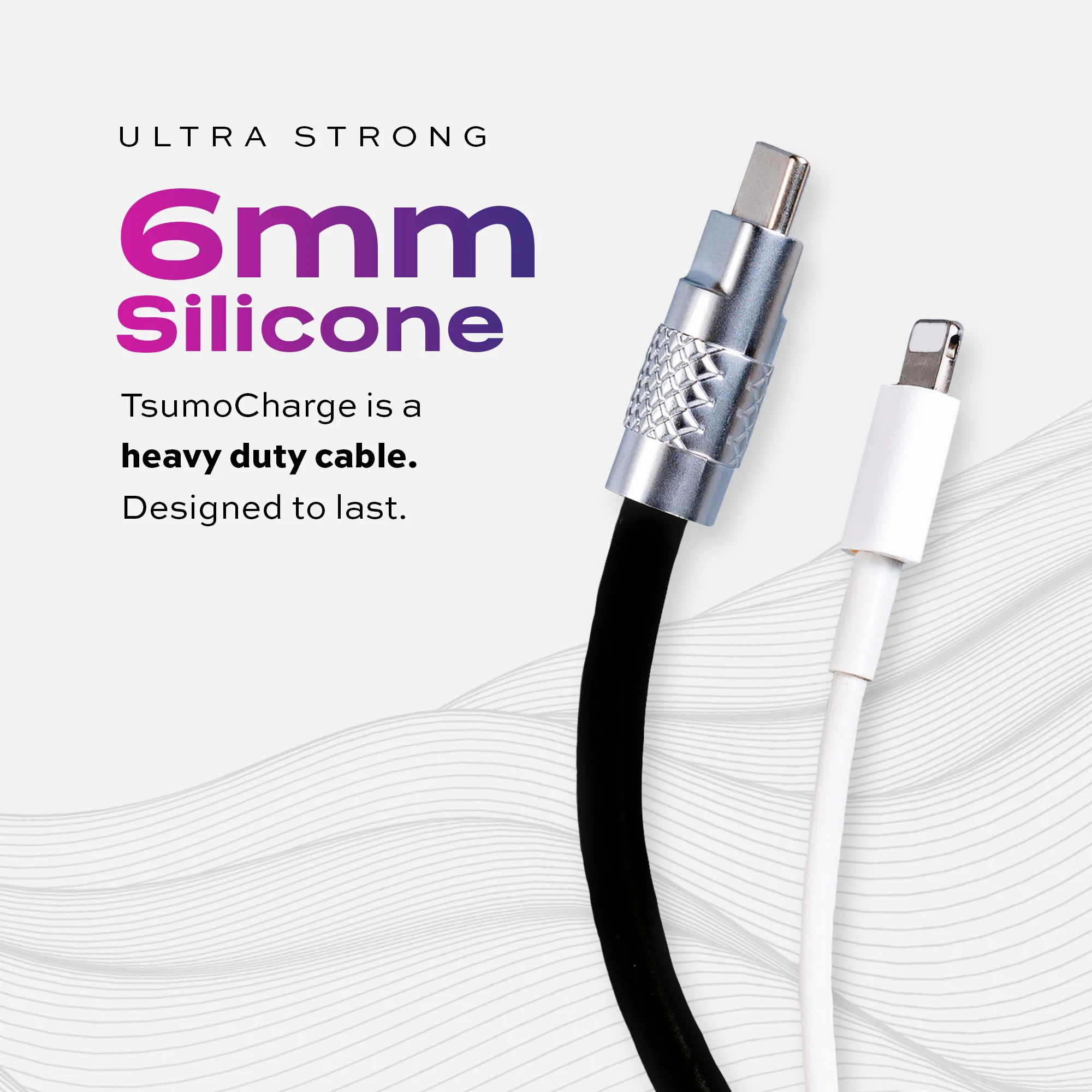 TsumoCharge® | 100W Silicone Charging Cable | USB-C | Black - Image 3