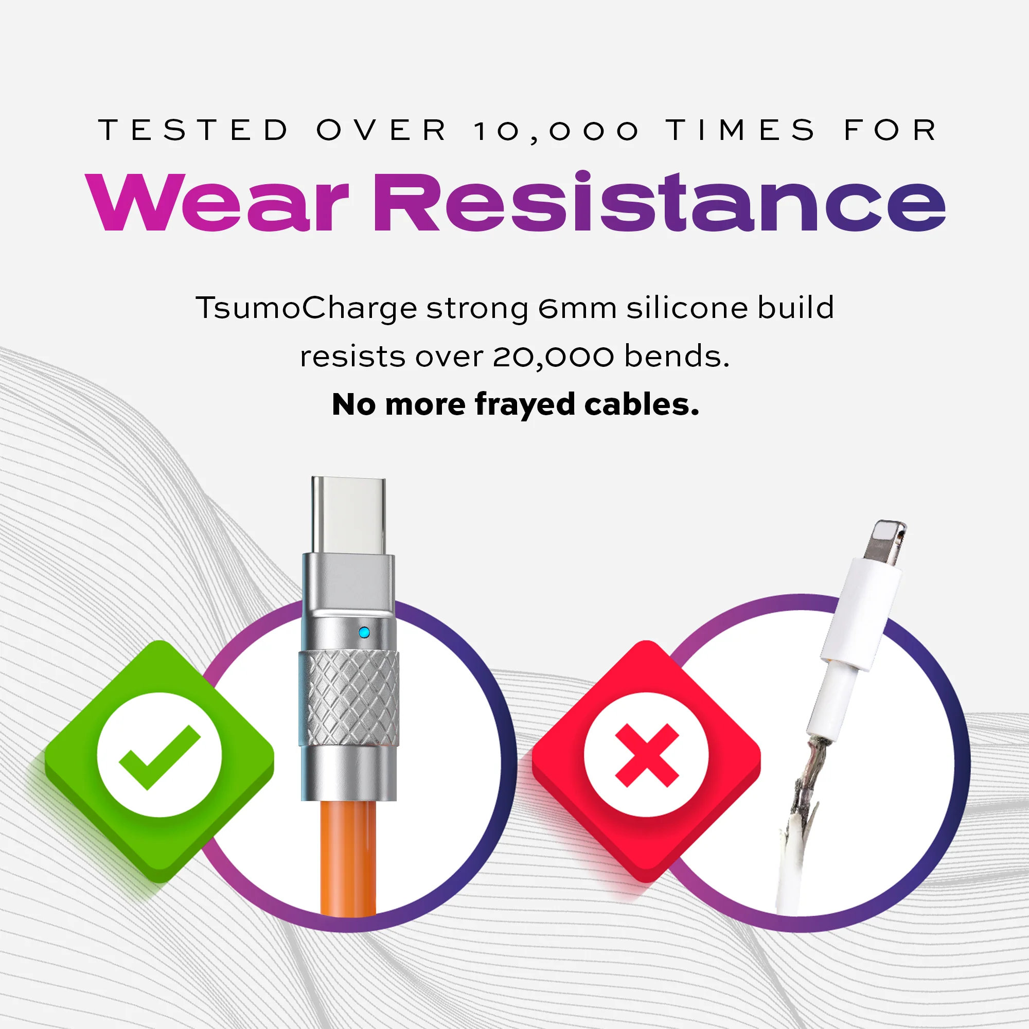 TsumoCharge® | 100W Silicone Charging Cable | Orange - Image 7